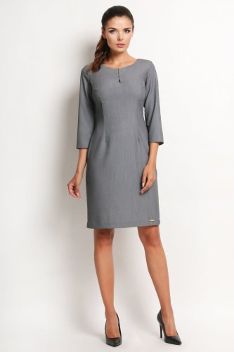 Sukienka Klasyczna Szara A124
