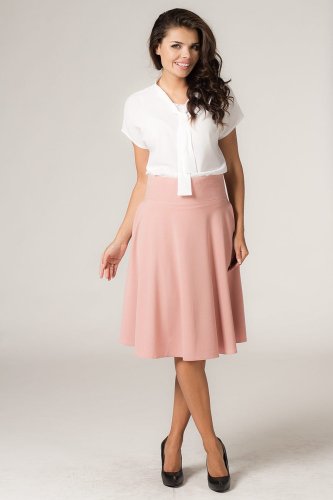Spódnica Midi Róż Pudrowy Sandra