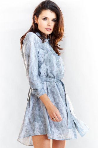 Zwiewna Sukienka Szara AW281