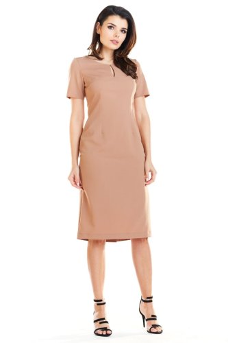 Elegancka Sukienka z Łezką Camel AW252 