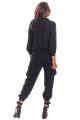 modne, bluzy, damskie, sportowe, kapturem, czarne, a294
