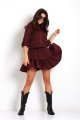 sukienka, falbankami, stylowa, 274, KYLIE, bordowa, sklep, online, jesien