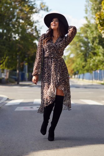 Asymetryczna Sukienka w Panterkę 271