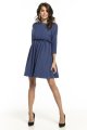 sukienka, rozkloszowana, granatowa, Dress, T284,