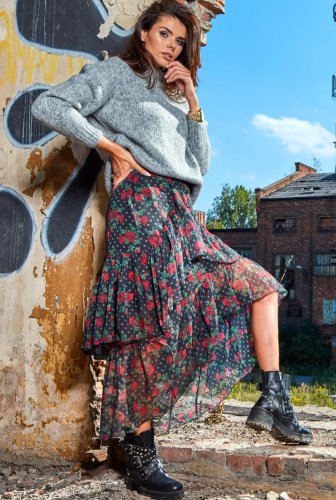 Asymetryczna Spódnica Wzór 1 AW331