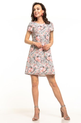 Letnia Trapezowa Sukienka w Kwiaty TE314   