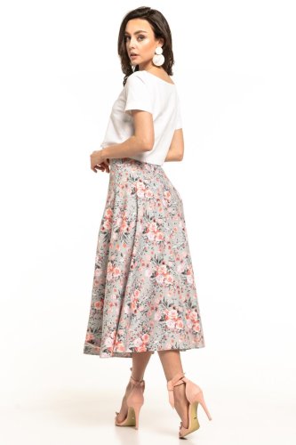 Długa Spódnica w Kwiaty TE313    