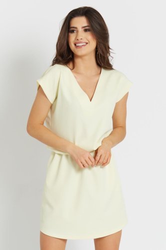 Letnia Mini Sukienka Żółta 278