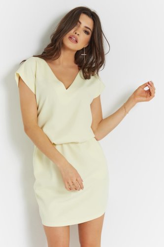 Letnia Mini Sukienka Żółta 278