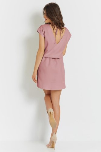 Letnia Mini Sukienka Różowa 278  
