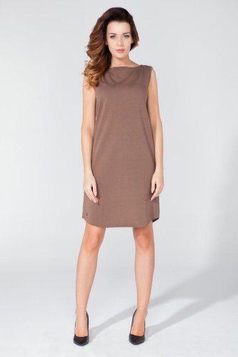 Elegancka Sukienka Brązowa T118