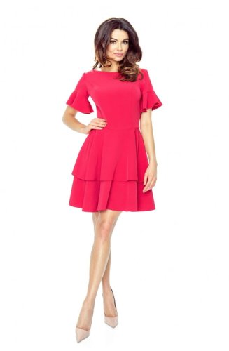 Sukienka z Falbanami Malinowa BE62-03