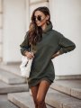 Sukienka, Vera, D7, khaki, dresowa, sklep, ivon, online