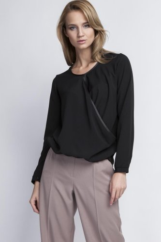 Bluzka Kopertowa Czarna LBLU125 