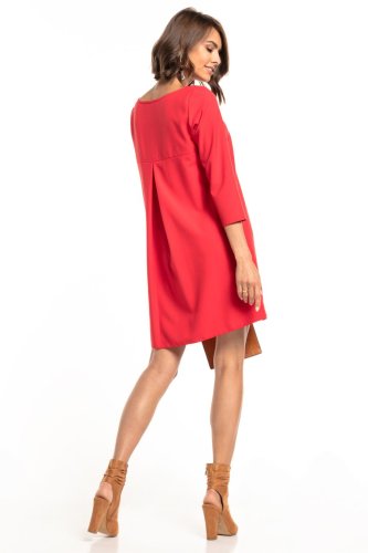 Sukienka z Kontrafałdą Malinowa TE322 