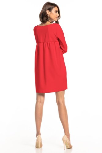 Sukienka z Marszczeniem na Plecach Malinowa TE326 
