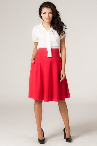 Spódnica Midi Czerwona Sandra