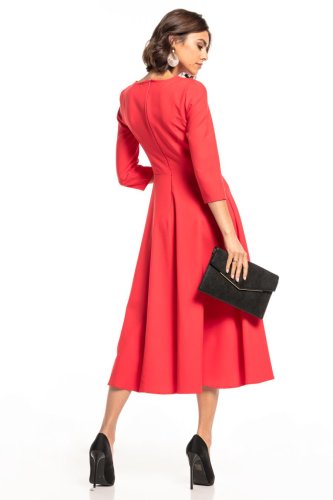 Rozkloszowana Sukienka Malinowa TE327