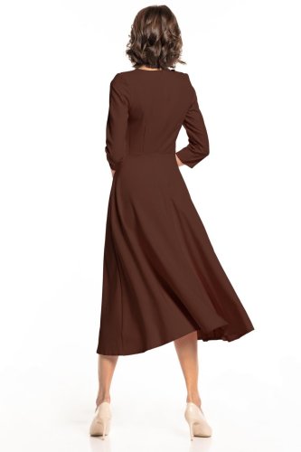 Rozkloszowana Sukienka BrązowaTE327  
