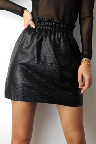 Spódnica z Ekoskóry Czarna SP66