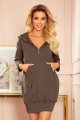 bluza, damski, khaki, kapturem, kieszeniami, online, 330-2