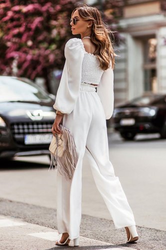 Bluzka + Długie Spodnie Ecru 309