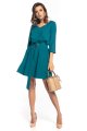Dress - T350-sukienka-trapezowa-paskiem-szmaragdowy.jpg