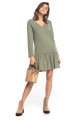 Dress - T355-sukienka-khaki-sportowa-falbanką-dekoltem.jpg