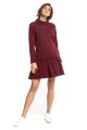 Dress - T356-bordo-sukienka-dresowa-wygodna-golfem-falbanką.jpg