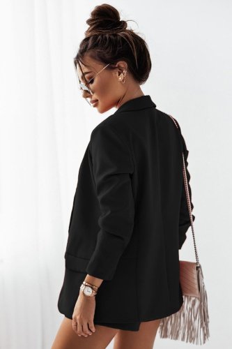 Komplet Marynarka + Spódnica Czarny 336 