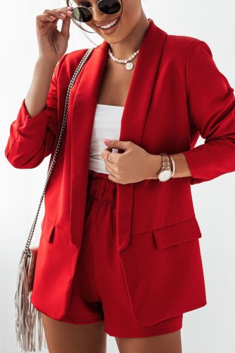 Elegancka Marynarka Czerwona M06   