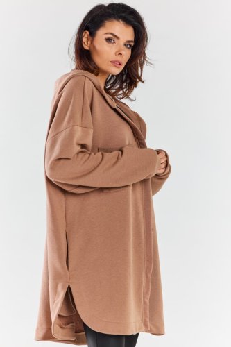 Sportowa Bluza z Kapturem Beżowa IN281  