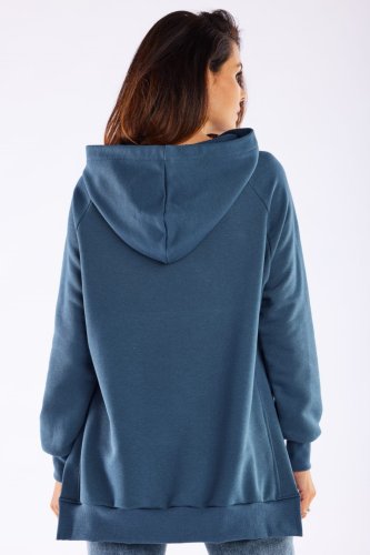 Sportowa Bluza z Kapturem Niebieska IN280 