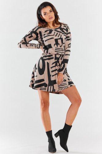 Sukienka w Czarny Print  AW472