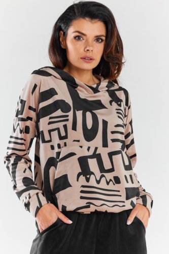 Bluza z Kapturem w Czarny Wzór AW473