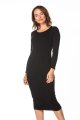 Dress - T365-czarny-sukienka-dopasowana-polska-maxi-prosta.jpg