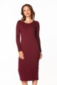 Dress - T365-bawełna-sukienka-bordo-dopasowana-prosta-polska.jpg