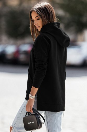 Bluza z Kapturem Czarna D24 