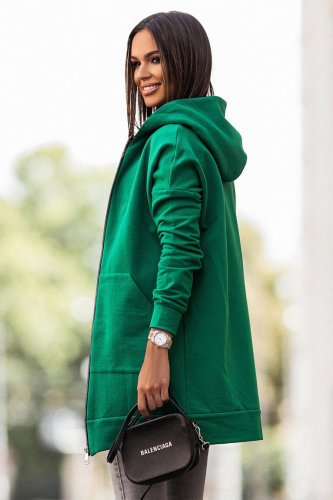 Rozpinana Bluza z Kapturem Zielona D23   