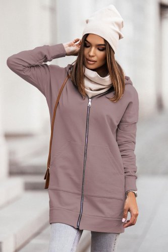 Rozpinana Bluza z Kapturem Mocca D23  
