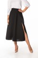 Skirt - T361-czarna-rozkloszowana-polska-spódnica-rozcięciem.jpg