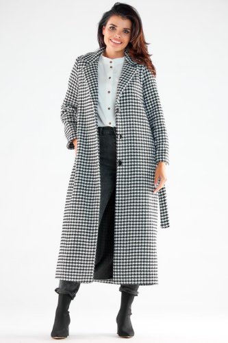 Długi Płaszcz w Pepitkę AW547 