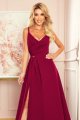 299-5 elegancka długa suknia na wesela i karnawał bordo