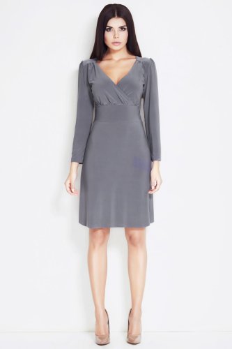 Sukienka z dekoltem Szara A32