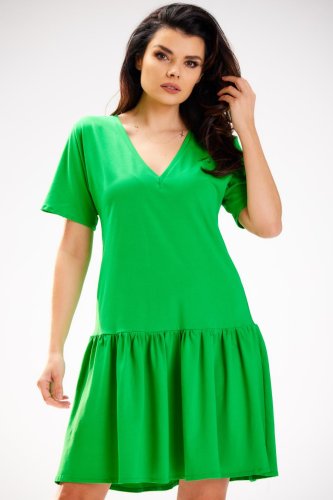 Sukienka z Falbaną Zielona IN295  