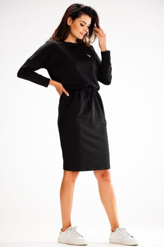 Sportowa Sukienka Czarna AW606 