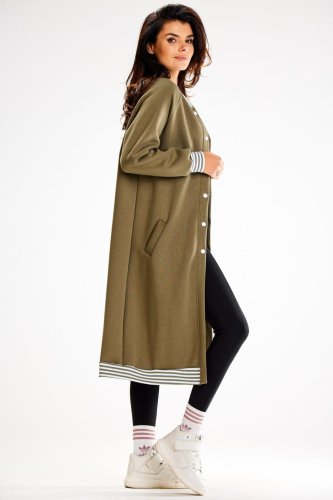 Długa Bluza Dresowa Khaki AW612 