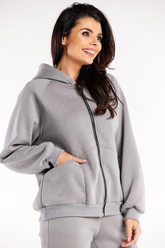 Dresowa Bluza Damska Szara IN324  