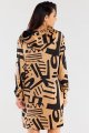 Sukienka A476 beige-black pattern-4 8718  | 1012-Beige-Black pattern-SM