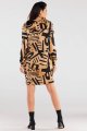 Sukienka A476 beige-black pattern-9 8718  | 1012-Beige-Black pattern-SM